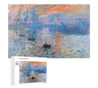 Puzzle en Bois Monets Impression Sunrise pour Adultes, Format 1000 PCS | Pour les passionnés : Cadeau puzzle - activité autour de la table sur plusieurs sessions.