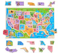 Puzzle en bois Montessori Mama avec carte des tats-Unis et carte des continents et des oc ans du monde (puzzle avec carte des tats-Unis)