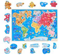 Puzzle en bois Montessori Mama Carte des tats-Unis et Puzzle Carte des continents et des oc ans du monde (Puzzle Carte du monde)