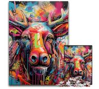 Puzzle en Bois Moose Graffiti 1000 pièces pour Adultes, Jeu de décoration à Faire soi-même, Jouet interactif Familial, 50x75cm / 19,68x29,52 Pouces