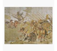 Puzzle En Bois Mosaïque Représentant La Bataille Entre Alexandre Le Grand Et Darius Iii 300 Pièces 38x26 Cm Jouet Décoration Mu