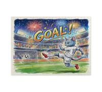 Puzzle en bois motif chat bleu russe 2026 pour adultes, 500 pièces, jour de match, chaton, but de tir, décoration sportive pour divertissement à domicile