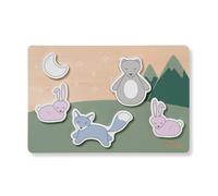 hauck Puzzle N Fit Puzzle Bebe, Jouet Bébé 1 An, Puzzle Encastrement Bois FSC, Formes Animaux, Stimulation Motricité Fine et Coordination Œil-Main, Fôret Vert