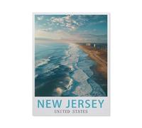 Puzzle en Bois，New Jersey États-Unis，1000 Pièces Puzzles Jeu De Jouets Interactifs, Scies Sauteuses Classiques（75x50cm）-AZ29