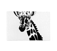 Puzzle en bois noir et blanc girafe adulte 1000 pièces pour un festin visuel parfait ! 1000 pièces
