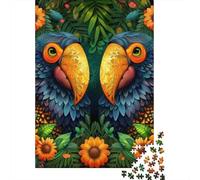 Puzzle en bois Oiseaux de paradis pour adultes et adolescents (12 ans et plus), 1000 pièces (75 x 50 cm)