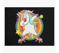 Puzzle en bois Patineur à roulettes Dabbing Unicorn Dab Dance 300 pièces 38x26 cm jouet décoration mur