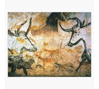 Puzzle en bois « Peintures paléolithiques de la grotte de Lascaux » 300 pièces 38x26 cm jouet décoration