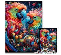 Puzzle en Bois Perroquet coloré 1000 pièces pour Adultes, Casse-tête Stimulant pour Adolescents, soirée de Jeux en Famille Amusante 50x75cm / 19,68x29,52 Pouces