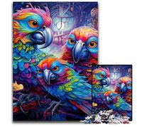 Puzzle en Bois Perroquet coloré 1000 pièces pour Adultes, Casse-tête Stimulant pour Adolescents, soirée de Jeux en Famille Amusante 50x75cm / 19,68x29,52 Pouces