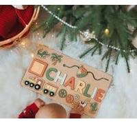 Puzzle en Bois Personnalisé au Prénom du Bébé - Jouet d'apprentissage Précoce Idéal pour Tout-Petits, Enfants Garçons et Filles - Cadeau Parfait pour 1 Anniversaire