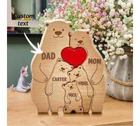 Puzzle en bois personnalisé avec noms de famille d'ours, cadeau souvenir personnalisé, puzzle en bois d'ours avec nom de famille personnalisé, figurines d'ours personnalisées, puzzle animal, décoratio