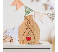 Puzzle en Bois Personnalisé en Forme d'ours 1-7 Noms,Cadeau de Fête des Mères pour Maman Grand-Mère,Cadeau Personnalisé pour la Famille,Cadeau de Fête des Pères, Décorations de Noël (Ours)