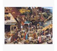 Puzzle en bois Pieter Bruegel l'Ancien - Les Proverbes flamands 300 pièces 38x26 cm jouet décoration mura