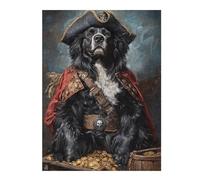 Puzzle en Bois Pirate Dog Treasure Chest-80 pour Adultes, Format 500 PCS