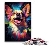 Puzzle en Bois pour Adultes 1 000 pièces Dessin coloré de Chien Chihuahua Puzzle pour Adultes Difficile et Stimulant 1 000 pièces (75 x 50 cm)