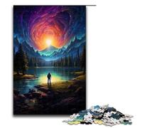 Puzzle en Bois pour Adultes 1 000 pièces « Regarder Le Monde Seul » Difficile et Stimulant 1 000 pièces (75 x 50 cm)