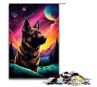 Puzzle en Bois pour Adultes 1 000 pièces thème Anime Wolf in The Moonlight Difficile et Stimulant 75 x 50 cm