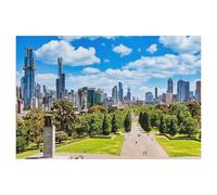 Puzzle en Bois pour Adultes 1000 Pièces Art DIY Puzzle，Melbourne - Quartier des Affaires Central，Créatif Cadeau Unique Personnalité Jeu Adulte Enfant Puzzle Jouet（75x50cm）-AG84
