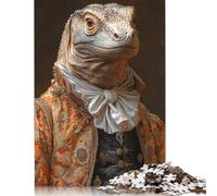 Puzzle en Bois pour Adultes, 1000 pièces, Motif Dragon de Komodo majestueux, décoration d'intérieur (75 x 50 cm).