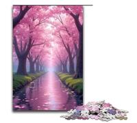 Puzzle en Bois pour Adultes 1000 pièces Sentier des Fleurs de Cerisier Jeu éducatif pour Enfants 1000 pièces (75 x 50 cm)