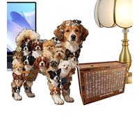 Puzzle en bois pour adultes - 120 pièces - 30,9 x 28,3 cm - Interactive Dog Shape Jigsaw | Wear-Resistant For Hobby Party Brain Testeur Gathering Home Family Adults Kids 6+