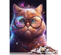 Puzzle en Bois pour Adultes 500 pièces Garfield Cosmique Portant des Lunettes - Jeux de Loisirs créatifs - Jouets - Puzzle 500 pièces (52x38cm)