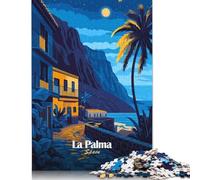Puzzle en Bois pour Adultes, 500 pièces, scène Nocturne de La Palma, Jouet éducatif Anti-Stress, Cadeaux de Noël, 500 pièces (52 x 38 cm)
