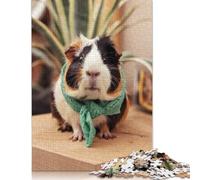 Puzzle en Bois pour Adultes, Cochon d'Inde Mignon avec écharpe, Puzzle pour Adultes et Adolescents de 12 Ans et Plus, 500 pièces (52 x 38 cm)