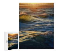 Puzzle en bois pour adultes, Dawn Ocean Waves Puzzle imprimé pour adultes, livré avec une belle boîte