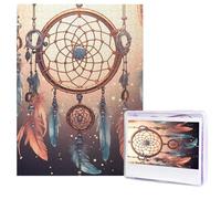 Puzzle en bois pour adultes de 500 pièces - Art moderne - Attrape-rêves amérindien - Puzzle stimulant - Photo personnalisée pour cadeau de famille