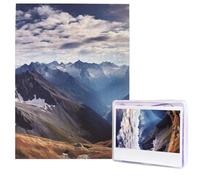Puzzle en bois pour adultes de 500 pièces - Puzzle d'art moderne - Panorama des Alpes - Puzzle photo personnalisé pour cadeau de famille