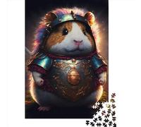 Puzzle en bois pour adultes en forme de cochon d'Inde guerrier, 1000 pièces, puzzles créatifs, jeux stimulants pour les familles, jouets, cadeaux de Noël (75x50 cm)