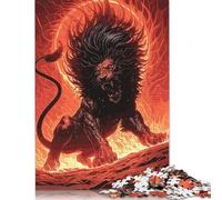 Puzzle en bois pour adultes et adolescents - Lion mystique - 38 x 26 cm (1000 pièces)