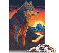Puzzle en Bois pour Adultes et Adolescents, série Wolf Art, Style 3, 1 000 pièces (75 x 50 cm), idéal pour Les familles.