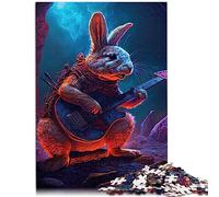 Puzzle en Bois pour Adultes et Enfants, 1000 pièces, Lapin, Guitare, Animaux, 10 Ans et Plus, 50 x 75 cm