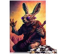 Puzzle en Bois pour Adultes et Enfants, 1000 pièces, Lapin, Guitare, idée Cadeau, 50x75cm