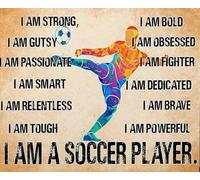 Puzzle en bois pour adultes et enfants - 300 pièces - Soccer i am Strong i am Passionate i am Smart i am Brave i am Powerful i am Soccer Player