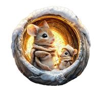 Puzzle en bois pour adultes, famille de souris, pièces de puzzle de forme unique irrégulière, emballage cadeau, cadeau d'anniversaire pour adultes et enfants (L-34 x 34 cm - 295 pièces)