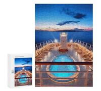 Puzzle en bois pour adultes, fête de piscine, bateau de croisière, puzzle imprimé pour adultes, livré avec une belle boîte