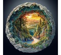 Puzzle en bois pour adultes, forêt de grottes, pièces de puzzle de forme unique irrégulière, emballage cadeau exquis, cadeau d'anniversaire pour adultes et enfants (L-34 x 33,7 cm - 300 pièces)