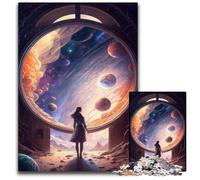Puzzle en Bois pour Adultes La Porte de l'Inconnu, 1 000 pièces, idéal pour la Maison, Les Anniversaires et Les Voyages, 50x75cm/19,68x29,52 Pouces