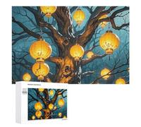 Puzzle en bois pour adultes - Lanterns Hang from The Trees - Puzzle de qualité supérieure pour la fête des mères - Design artistique unique - Cadeau d'anniversaire pour tous les âges - 1 000 pièces