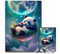 Puzzle en Bois pour Adultes Le Panda Enchanté, 1 000 pièces, idéal pour Une soirée de Jeux en Famille, décoration à Faire soi-même, 50x75cm/19,68x29,52 Pouces
