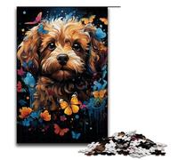 Puzzle en Bois pour Adultes Motif Caniche psychédélique coloré Papillon 1000 pièces pour Adultes et Enfants de 12 Ans et Plus 1000 pièces (75 x 50 cm)