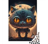 Puzzle en Bois pour Adultes Motif Chat Mécanique Spatial, 1000 Pièces, Rectangulaire, Créatif, Jeu d'Ingénie, 1000 Pièces (75x50cm)