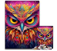 Puzzle en Bois pour Adultes, Motif Chouette Rose, 1 000 pièces, idéal pour Les Adolescents, idéal pour Les fêtes, 50x75cm / 19,68x29,52 Pouces