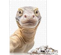 Puzzle en Bois pour Adultes, Motif Dragon de Komodo, Selfie, 500 pièces (52 x 38 cm), idéal pour Les Adolescents.