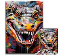 Puzzle en Bois pour Adultes, Motif Graffiti Corbeau, 1 000 pièces, décoration idéale pour la Maison ou Le Bureau, Cadeau de Noël idéal, 50x75cm / 19,68x29,52 Pouces