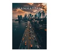 Puzzle en Bois pour Adultes, Motif Manhattan Skyline, Format 500 PCS